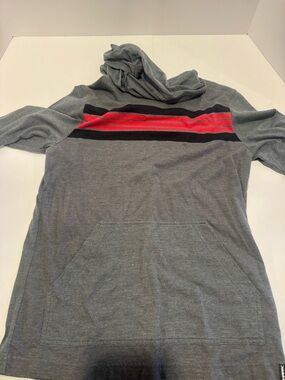 Hawk Hoodie Youth XL Gray Red Stripe Pullover Sweatshirt Boys 18-20